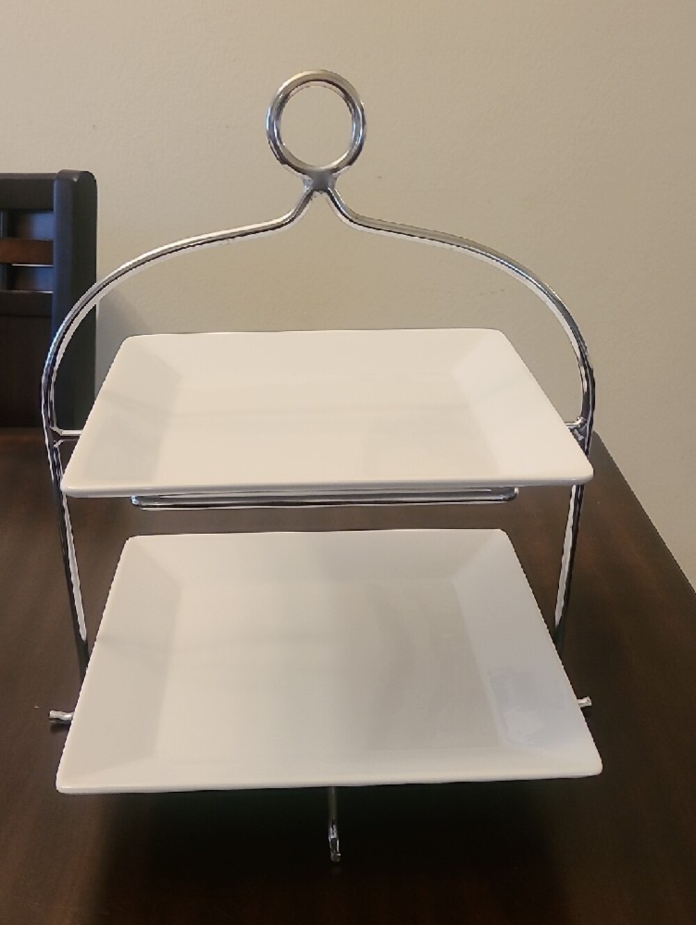 Certified International 2-Tiered Serving Set with Metal Rack - 12" Plates